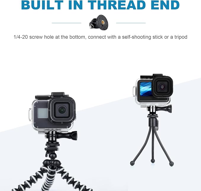 Tripod Mount for GoPro Action Camera | Tripod Mount Adapter with Thumb Screws for GoPro Mission Hero 13 12 11 10 9 8 7 6 5 4 3 3+ Session Fusion DJI Osmo Action - Image 3