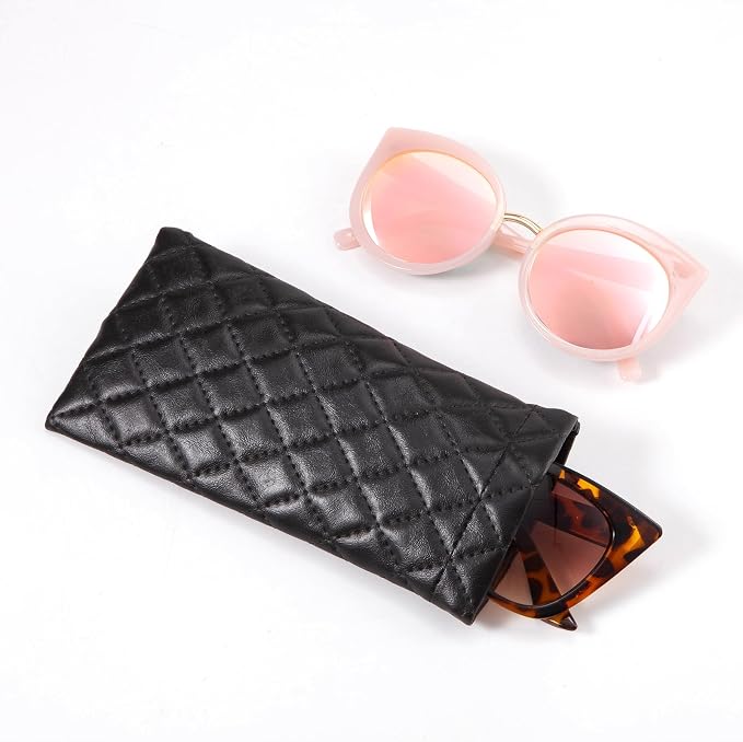 TRIUMPH VISION Eyeglass Case Glasses Case Soft Sunglass Pouch Sleeve 3 Pack | Slim Lightweight Alternative to Bulky Case, Leather Lined Protect Lens, Squeeze Easy to Use, Stylish Portable for Daily Use - Image 4