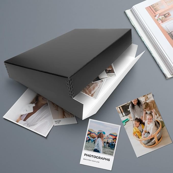 Lineco Museum Archival Storage Box, Drop Front, 13.75x19.75x3 in, Black | Acid-Free with Metal Edge, Preserves Picture Longevity, Organize Photos, Newspapers, Prints, Documents, Crafts, DIY - Image 7
