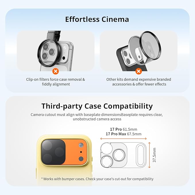 SmallRig ND/Black Mist Filter Kit for iPhone 17 Pro Max, 6 Pack, Silver | Includes 1/4 Black Mist, ND2, ND4, ND8, ND16, ND32 filters, magnetic base mount, 6-pack, silver - Image 4