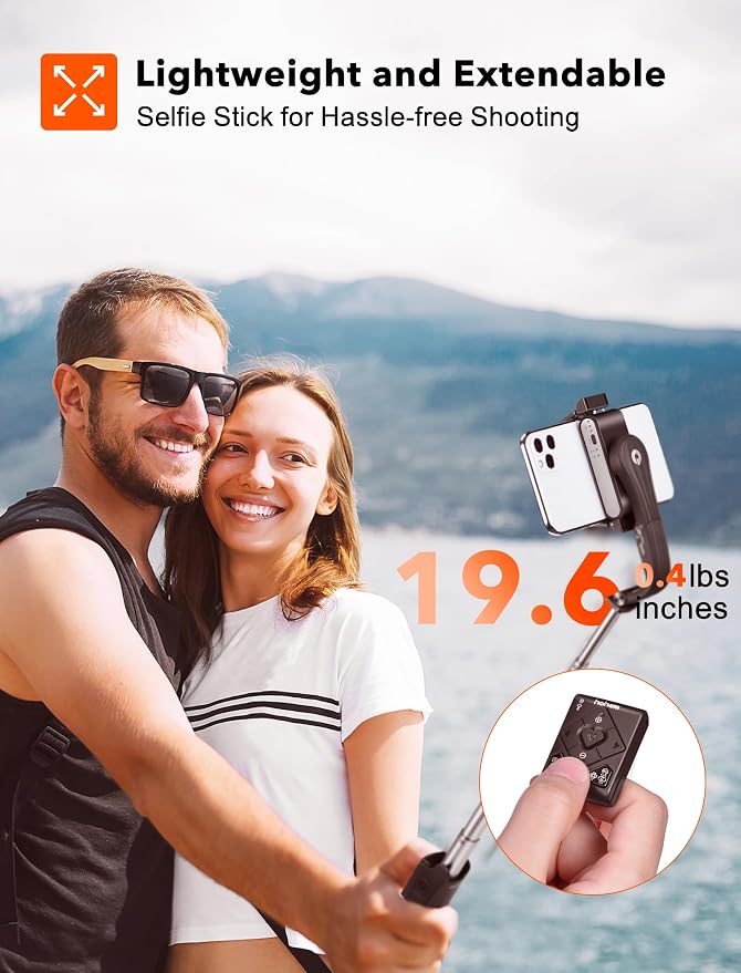 hohem iSteady Q Gimbal 4-in-1 Selfie Stick Tripod with Face Tracking | 4-in-1 Selfie Stick Tripod with 360° Face Tracking, 19.6" Extendable Rod, Bluetooth Remote, Hohem Joy App, 0.43lb Design - Image 5