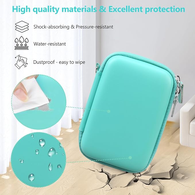 Carrying Case Compatible with Fujifilm Instax Mini EVO Instant Camera, INSTAX MINI EVO Camera Storage Holder Travel Bag with Mesh Pocket for Photos, USB Cables, Film, Green - Image 5