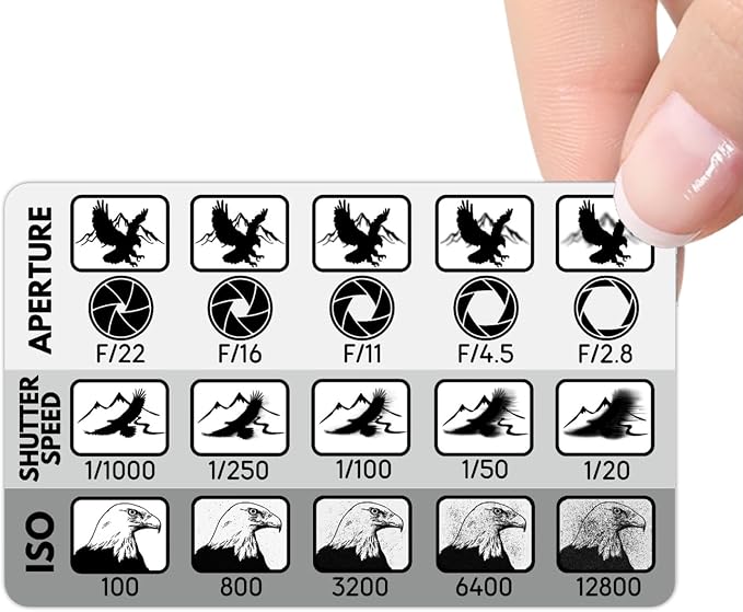 Photographer's Cheat Card (Aperture, Shutter Speed and ISO) - Manual Photography Cheat Sheet for Nikon, Canon and Sony Camera. by Unknown