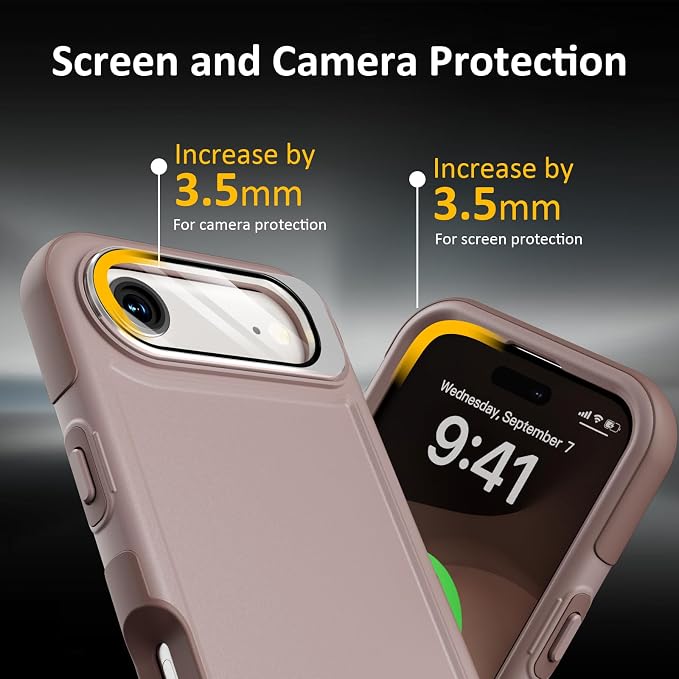Follaroma Magnetic for iPhone 17 Air Case with Camera Stand, Light Brown | Built-in Glass Camera Cover Stand,Compatible with MagSafe,Heavy Duty Shockproof Protective,Military-Grade Anti-DropDual Case - Image 7