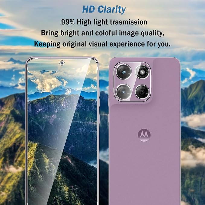 2+2 Pack for Moto G Stylus 2026/2025 Screen Protector with Camera Lens Protector,Full Coverage 9H Tempered Glass Film,HD Clear Scratch Resistant,Bubble-Free for Moto G Stylus 5G 2026 Screen Protector - Image 7
