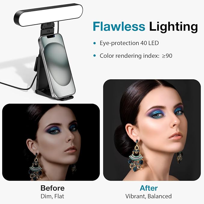 InnoGear Ring Light for Computer On-Camera Monitor Video Conference Light | LED Lights for Video, Clip On, Remote Control, 3 Color Modes, Adjustable, Monitor, Laptop, Easy to Attach, Recording - Image 3
