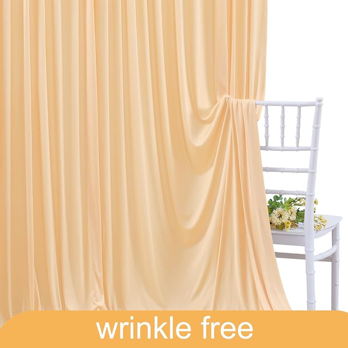 Dark Champagne Backdrop Curtain for Parties Wedding Baby Shower Wrinkle Free Photo Curtains Backdrop Drapes Fabric Decoration for Bridal Shower 5ft x 7ft,2 Panels - Image 6