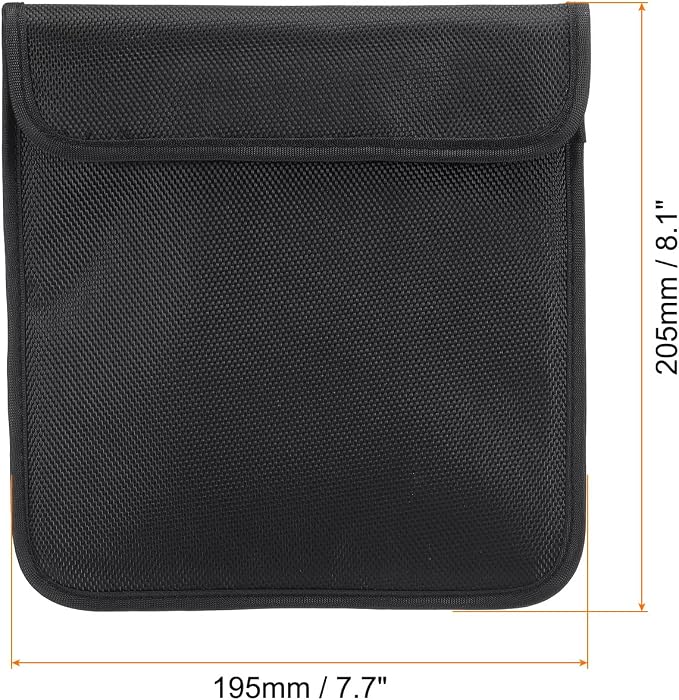 PATIKIL 195x205mm Lens Filter Case, 2Pcs Camera Filter Case Portable Lens Filter Pouch Photography Fit Camera Bag Coat Pocket Drone, Black - Image 2