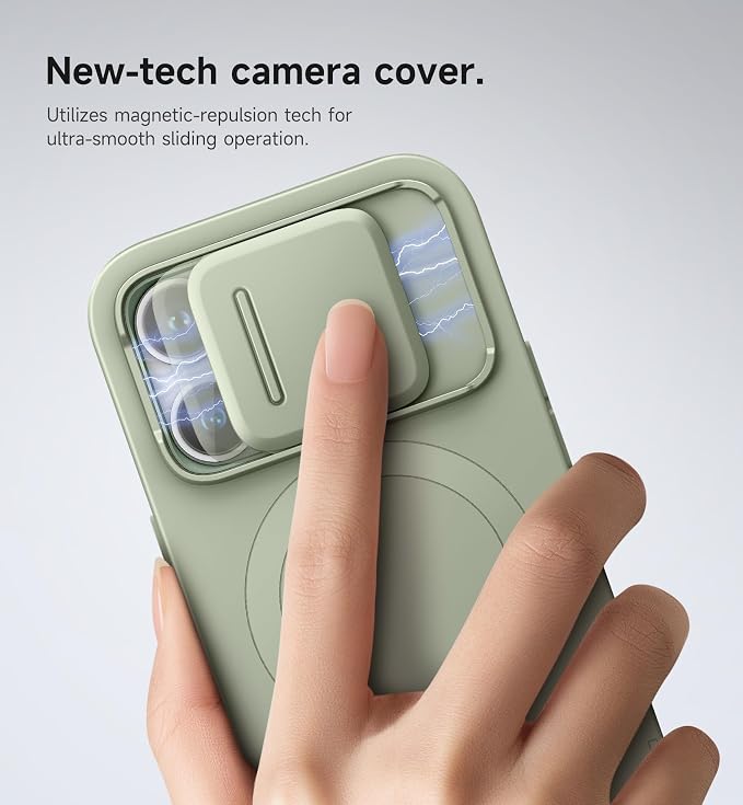 SURITCH for iPhone 14 Pro Case with Magnetic Camera Slide Cover and Adjustable Kickstand, Compatible with MagSafe, Shockproof Bumper Case Slim Protective Cover for iPhone 14 Pro 6.1 Inch, Green - Image 4