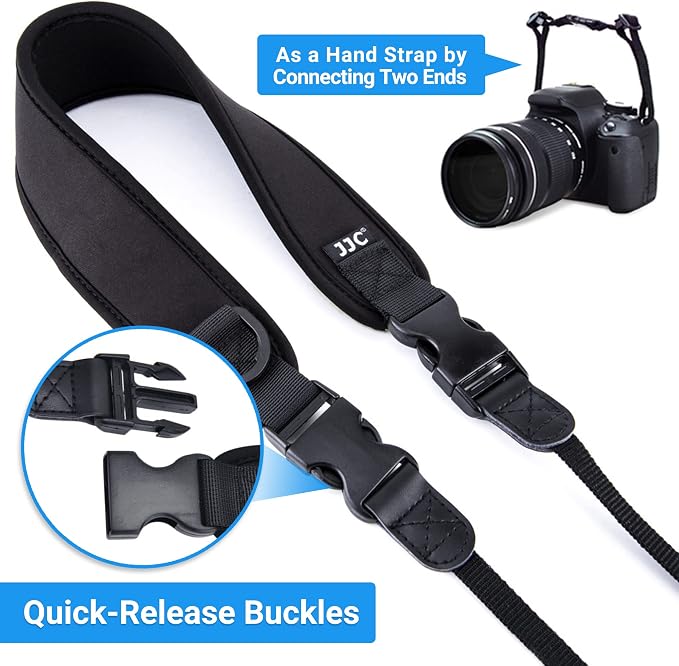 JJC DSLR Camera Neck Strap, Neoprene Shoulder Strap for Canon Nikon Sony | Camera Strap with Quick Release, Adjustable, for Canon Rebel T7 EOS R50 R6 R5 5D 6D Nikon D850 D7500 D5600 D3500 - Image 4