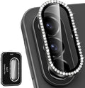 for Samsung Galaxy A37 Camera Lens Protector, Individual Metal Ring Tempered Glass Lens Cover, [Strong Adsorption] Scratch Resistant Ultra-Thin HD Clear Lens Cover, 1 Set-Black Diamond by Btscase