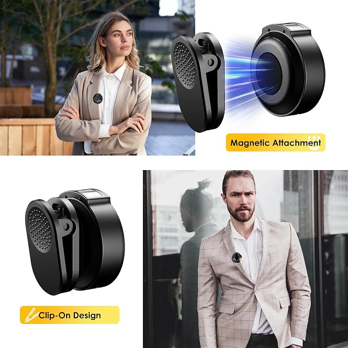 WAVLINK Wireless Lavalier Microphone for iPhone Vlog, Clip on Lapel Dual Mic System & Lightning Input & 42H, Clip on Lapel Mic for Phone 14/13 iPad YouTube Facebook Live, Video Recording(2*TX+1*RX) - Image 4