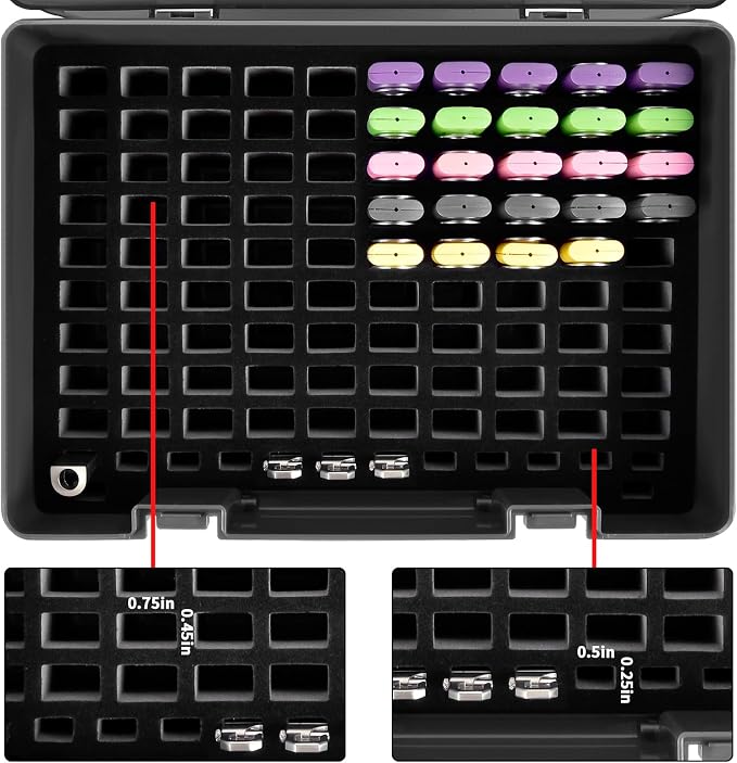 FULLCASE USB Flash Drive Case,104-Slot Thumb Drive Storage Organizer Black | USB Flash Drive Organizer,with Dual-size Removable Foam, Hard Shell,Snap Latch and Carry Handle,Case Only - Image 2