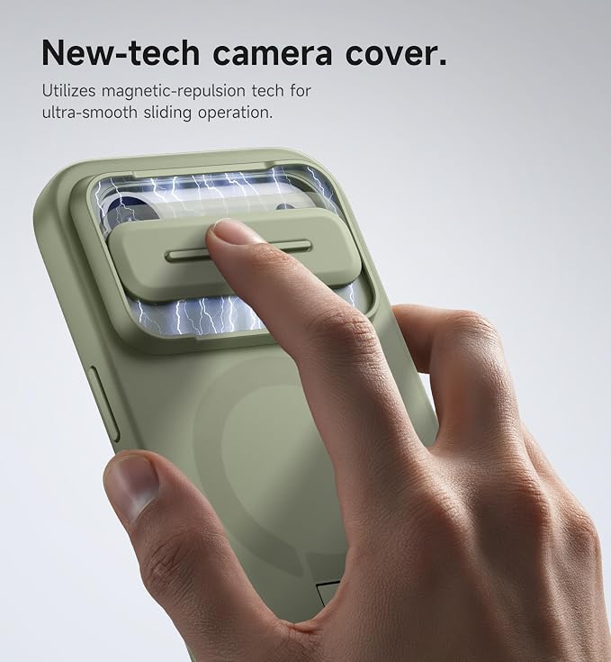 SURITCH for iPhone Air Case with Camera Control Cover, Camera Slide Cover and Adjustable Kickstand, Compatible with MagSafe, Shockproof Bumper Protective Cases for iPhone 17 Air 6.5 Inch, Green - Image 4
