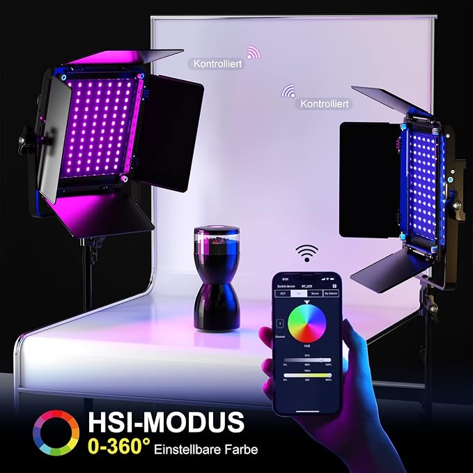 GVM 800D RGB Led Video Light, 2PCS Video Lighting Kit with APP Control, 40W Photography Lighting Led Panel Light with 18 Kinds of The Scene Lights for Studio YouTube, 3200K-5600K, CRI 97+ - Image 10