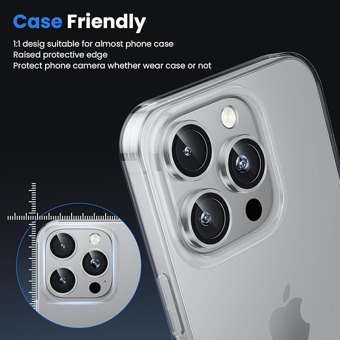 WSKEN for iPhone 16 Pro/iPhone 16 Pro Max Camera Lens Protector | Original Shooting Mode, Individual Metal Cover Film, Shatterproof HD Tempered Glass Camera Screen Protector, Silver - Image 5
