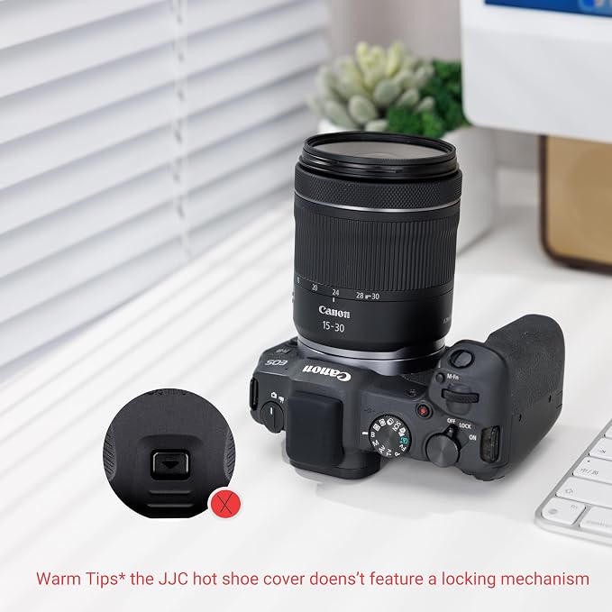 JJC ER-SC3 Hot Shoe Cover Cap for Canon Camera with Multi-Function Hotshoe | Replaces Canon ER-SC3, for Canon EOS R50V R50 R1 R3 R5 Mark II R6 Mark II R7 R8 R10 Mirrorless Cameras, Full Coverage Design - Image 4