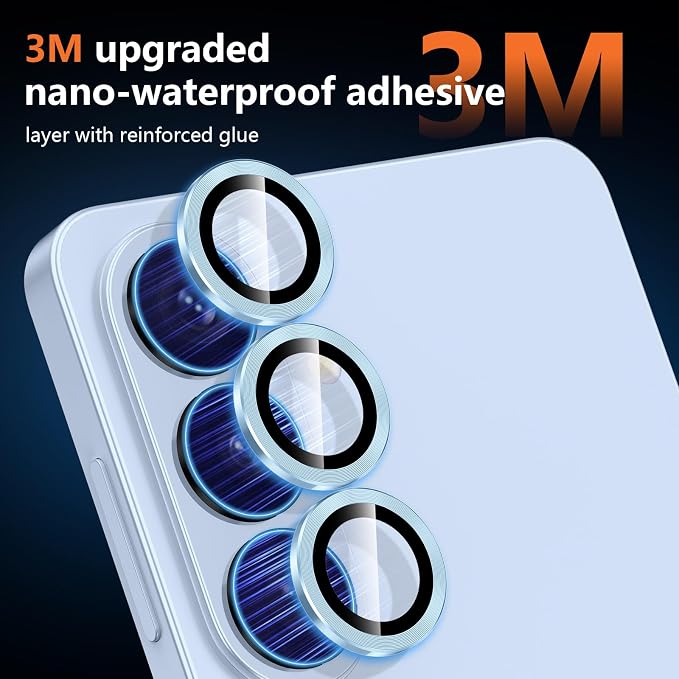 for Samsung Galaxy S26 Camera Lens Protector, Individual Metal Ring Tempered Glass Lens Cover, [Strong Adsorption] Scratch Resistant Ultra-Thin HD Clear Lens Cover, 1 Set-Blue - Image 4