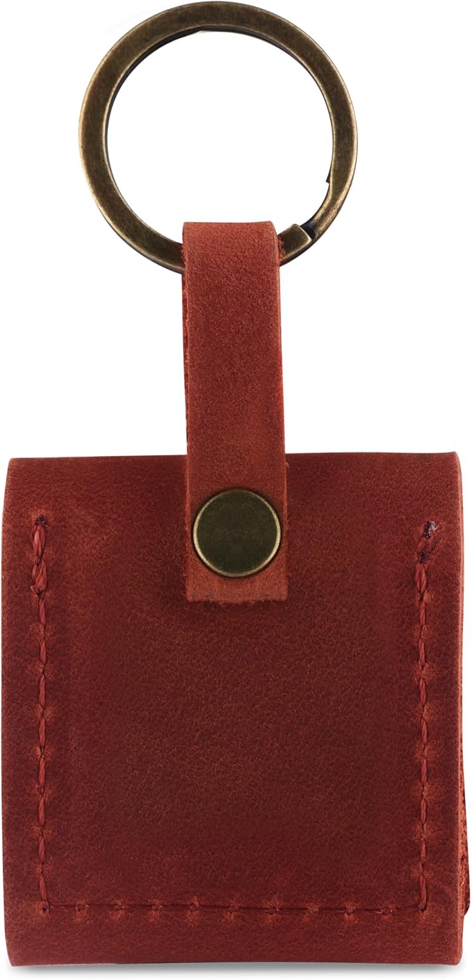 Leather SD Card Holder Keychain, SD Card Case Key Fob, Micro SD Card Holder Organizer, SD Card Storage Case, Memory Card Case Cover, Travel Memory Card Case (Cognac) - Image 5