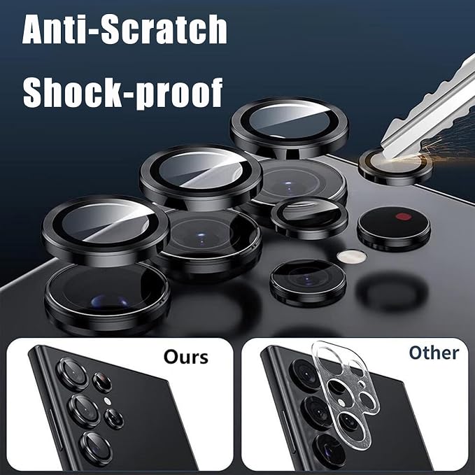 for Samsung Galaxy S25 Ultra 5G 2025 Camera Lens Protector, Samsung S 25 Ultra 9H Tempered Glass Camera Protector,[Ultra HD] [Anti Scratch] Camera Cover for Galaxy S25 Ultra,Grey - Image 3