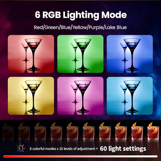 136 LED RGB Magnetic Selfie Light, gliship Portable 360° Full Color RGB Video Light Compatible with Magsafe Rechargeable Portable Clip Fill Light with 9 Lights Modes for Phone Camera Laptop Camera - Image 6