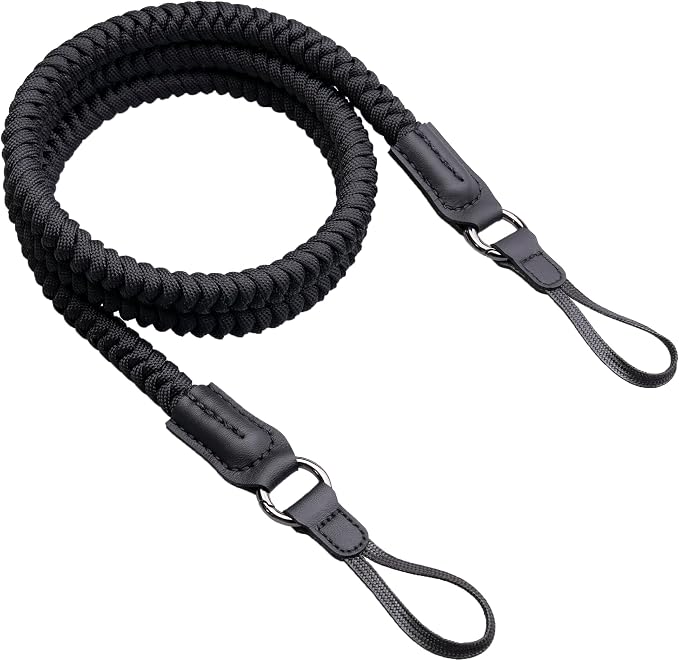 VKO Camera Strap,Quick Release Camera Shoulder Strap | Paracord Woven Portable Camera Neck Strap, for SLR DSLR Digital Mirrorless Camera(Black) by VKO
