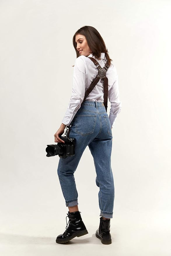 Dual Camera Harness Leather Camera Strap DSLR/SLR, All-Day Comfort - Image 8