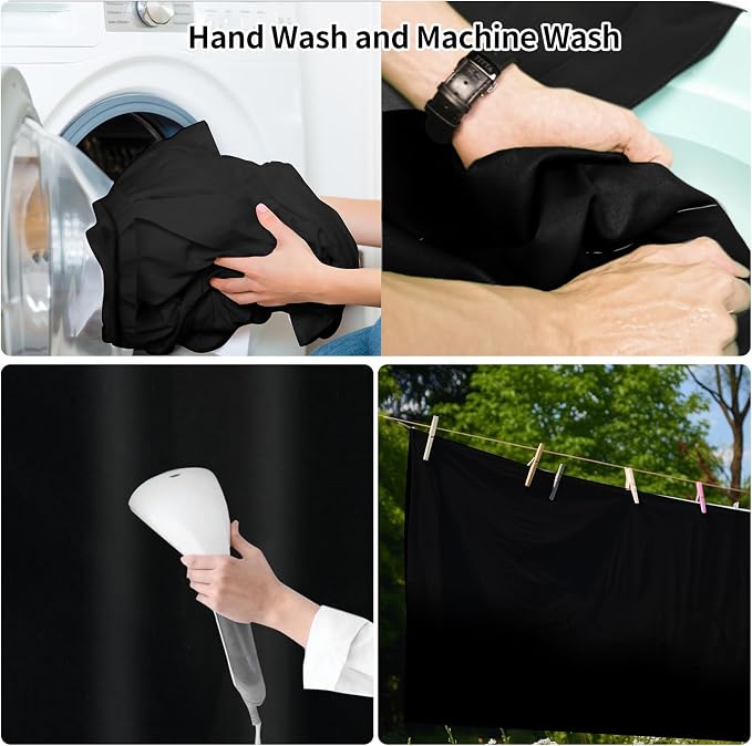 10 x 20 ft Backdrop Background Black Screen Black Backdrop for Photography Video Recording Picture Shooting high Density Polyester Fabric Pure Recording Parties Curtain - Image 3