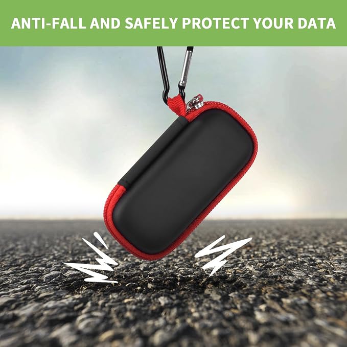 USB Flash Drive Case, SD Card/Thumb Drive/Memory Cards Holder, Bag Only | SDXC/SDHC Storage, Electronic Accessories Organizer for SanDisk / for Samsung, for Students/IT/Office/School/Travel, Red - Image 5