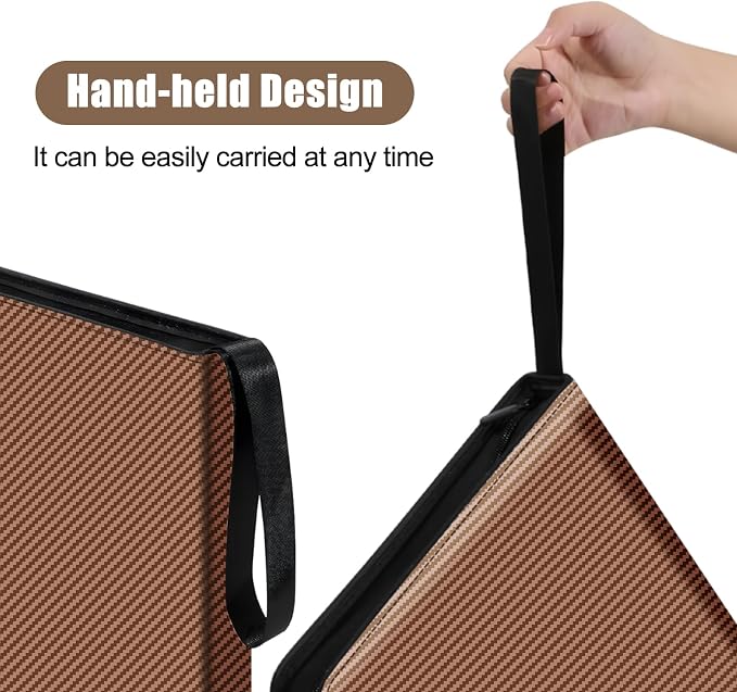 eTone Film Negative Storage Album, Black PU Leather, 50 35mm Acid-Free Sleeves, Triple Ring Binder Box, 13.18x7.08x1.96 Inch (Brown) - Image 4
