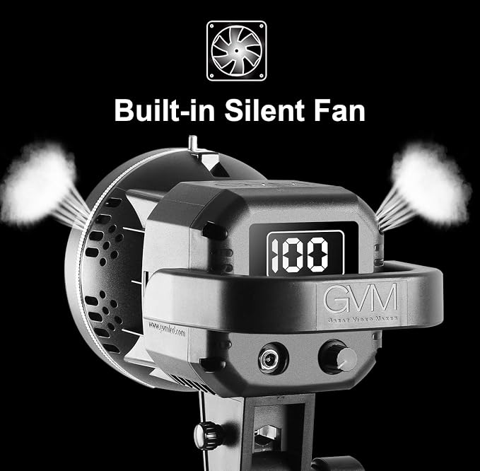 GVM 80W Video Light, Studio Lights for Photography, Softbox Lighting Kit with Bowens Mount, CRI97+ 5600K Colour Temperature , 22in Softbox, Tripod Stand, YouTube, Video, Wedding - Image 2