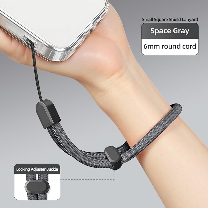 2 Pc Phone Wrist Strap Charm Anti-Lost Lanyard Hand Wristlet Finger Grip Strong Durable Adjustable for Women Men Universal for iPhone Camera Keychain USB Flash Drive Wallet ID Tag Grey Puple - Image 2