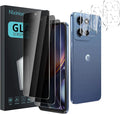 3 Pack Privacy Screen Protector for Motorola Moto G 5G 2025 With 3 Pack Camera Lens Protector, Anti Spy Tempered Glass Film, 9H Hardness, Black Protector, Anti-Scratch, Bubble Free by Unknown