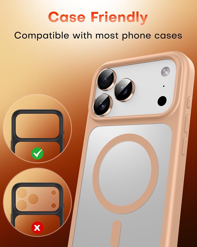 TOCOL Camera Lens Protector for iPhone 17 Pro Max/iPhone 17 Pro Tempered Glass HD Individual Scratch Resistant Camera Cover Accessories Case Friendly 2 Pack（Rose Gold） - Image 7