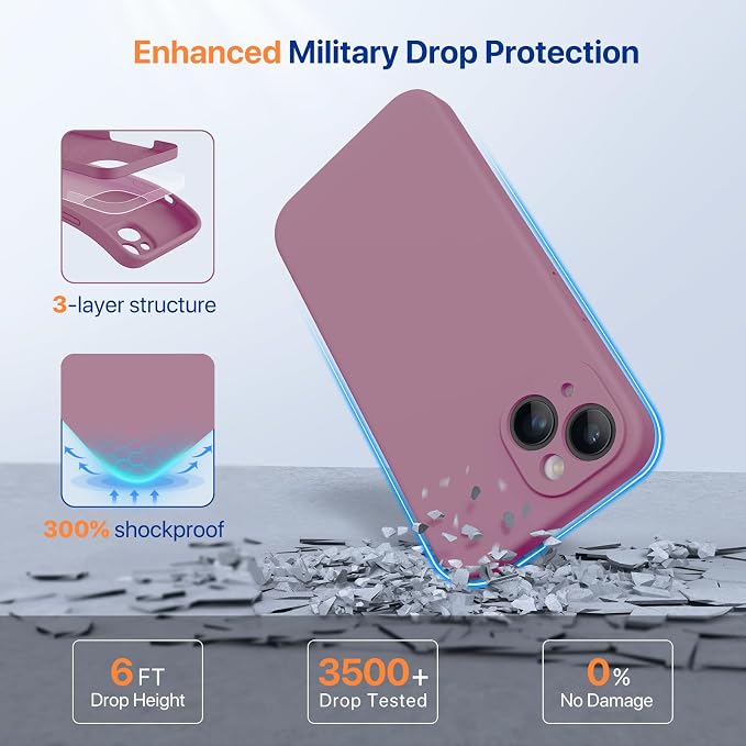 Miracase Silicone for iPhone 14 Case, Blackcurrant | Soft Anti-Scratch Microfiber Lining, Premium Silicone Cover Shockproof Drop Protection Phone Case for 14 - Image 4