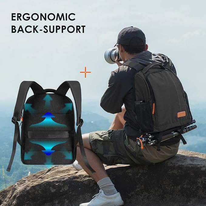 TARION Camera Backpack for Photographers Compact 15L, TB04 Black | 15 Inch Laptop Compartment, Side Access Quick Draw, Anti-theft Hidden Pocket, Tripod Holder, Rain Cover, Travel-Friendly - Image 5
