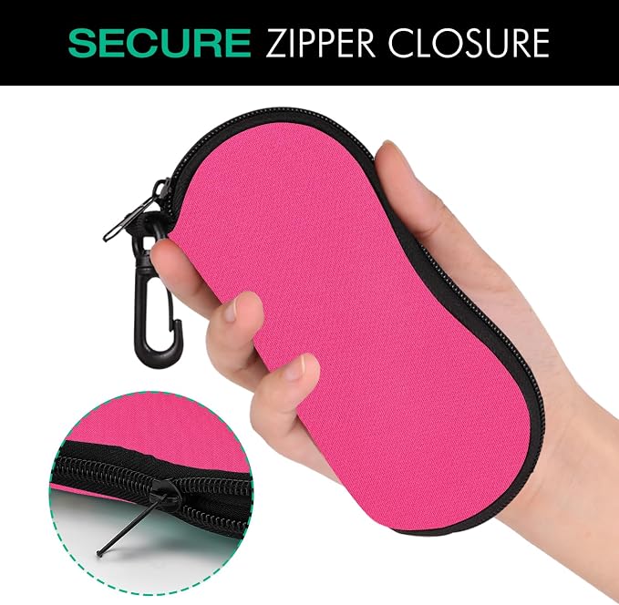 MoKo Sunglasses Soft Case Ultra Light Neoprene Zipper Eyeglass Case for Men Women - Image 5