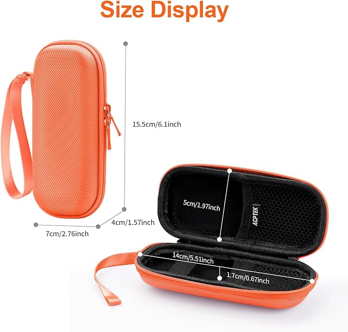 AGPTEK Carrying Case, EVA Zipper Carrying Hard Case Cover for MP3 Players | Storage Holder for Digital Voice Recorders, 3D Printing Pen, USB Cable, Earphones, Memory Cards, U Disk (Orange) - Image 6