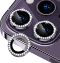 for iPhone 14 Pro/14 Pro Max Camera Lens Protector Diamond, Purple | Individual Metal, 9H Hardness, Scratch Resistant, Shockproof, Drop Protection, Case Friendly, Stylish Accessories by Xfilm