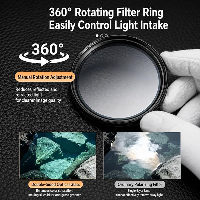 Upgraded 52MM Variable ND2-ND400 Filter, Clip-on Phone Lens ND Filter Kit, Compatible for Phone17 16 15 14 13 12 11, and Other Smart Phones - Image 2