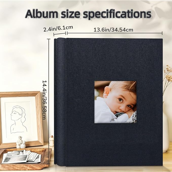 popotop Photo Album 4x6-600 Photos Photo Books with 600 Horizontal and Vertical Pockets,Linen Cover Albums for Family Wedding Anniversary Baby Vacation Pictures - Image 4