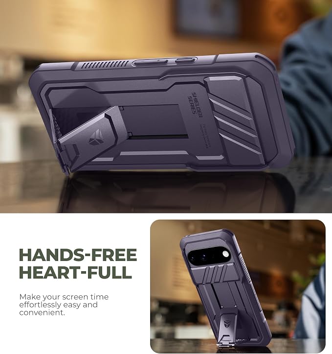 Dexnor for Google Pixel 11 Pro XL Case with Slide Camera Cover & 2 Front Frames & Built-in Screen Protector & Kickstand,Full-Body Shockproof Protective Cover Heavy-Duty Rugged Cases,Purple(2026) - Image 4