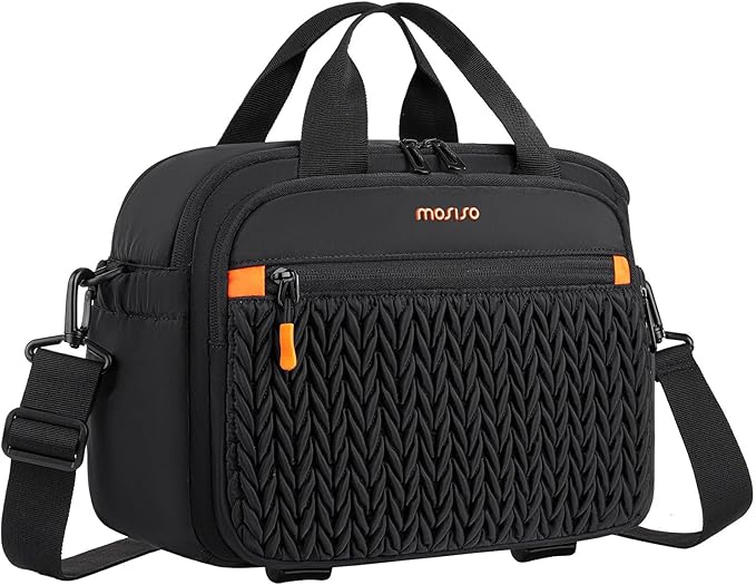 MOSISO Camera Bag, DSLR/SLR/Mirrorless Photography Shoulder Bag, Black | Wheat Ear Quilted Padded Camera Case with Rain Cover & Bottom Tripod Holder Compatible with Canon/Nikon/Sony by MOSISO