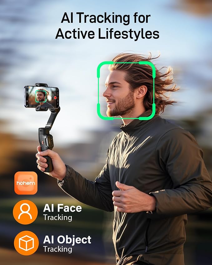 hohem iSteady X3 SE 3-Axis Gimbal Stabilizer for iPhone & Android, Black | Detachable Remote, iSteady 8.0, Foldable 0.79lb Design, Hohem Joy App, 11H Battery, 0.66lb Payload for Vlogs - Image 3