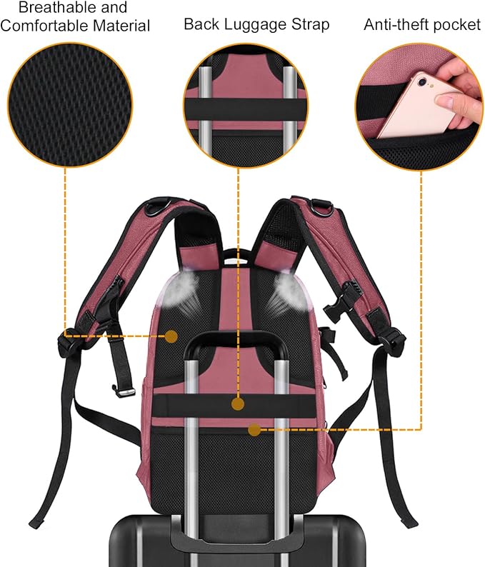 MOSISO Camera Backpack, DSLR/SLR/Mirrorless Photography Camera Bag | 15-16 inch Waterproof Hardshell Case with Tripod Holder&Laptop Compartment Compatible with Canon/Nikon/Sony, Dusty Rose - Image 7