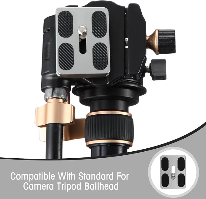 Frienda Quick Release Plate Tripod 1/4-20 DSLR,Pu50,Titanium Color | Tripod Mount Plate, Camera Tripod Mount for DSLR Camera Tripod Ball Head , Metal, 1.9 x 1.5 x 0.4 Inch - Image 7