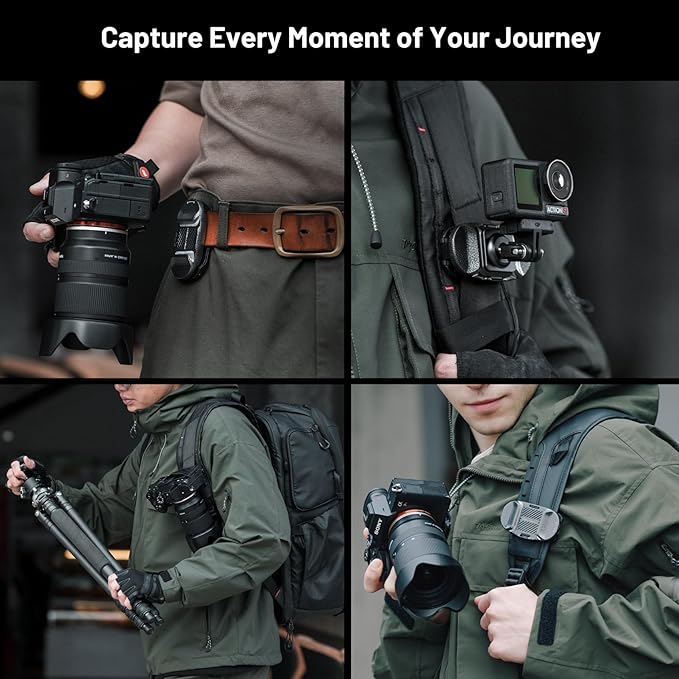 PGYTECH Beetle Camera Clip V2 with Plate Quick Release Camera Backpack Clip | Arca-Swiss Compatible, SnapLock System for Sony/Nikon/Fuji/DSLR Cameras, Instant Mounting & Hands-Free, Black - Image 7