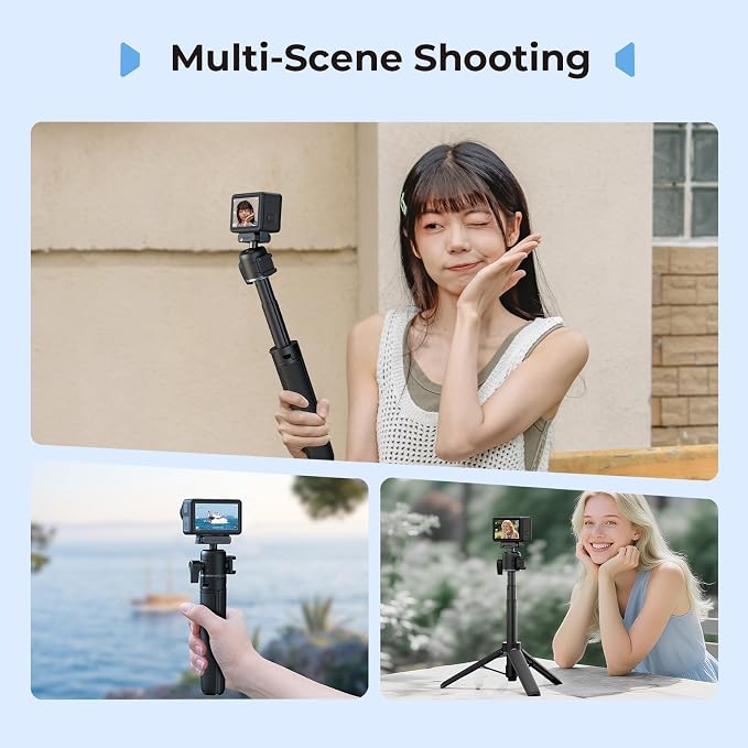SmallRig 7.8-21.6in Action Cam Selfie Stick Tripod for DJI Action 5 Pro/4/3 | Extendable, 360° Ball Head, Cold Shoe Mount, Detachable Adapter (Not for Action 6), 1/4-20" Screw for Insta360, Webcam - Image 9