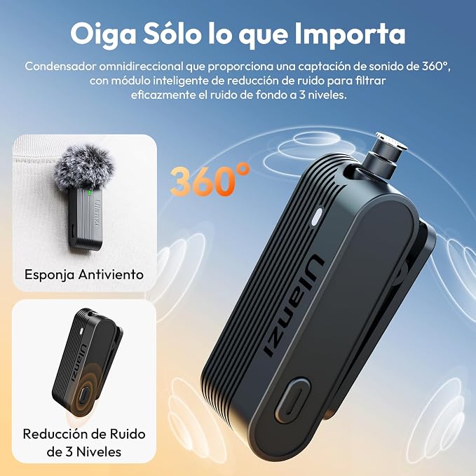 ULANZI A100 Wireless Lavalier Microphone Lapel Mic for Camera and Phone w USB C/3.5mm/Plug, 32KHz 16Bit, Noise Cancellation, 13.5-Hour Battery, Clip on Microphone for Video Podcast Vlog YouTube - Image 4