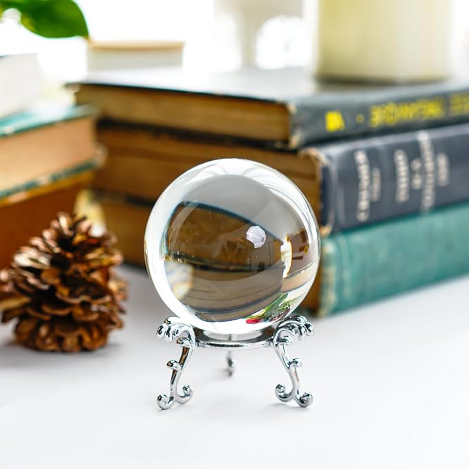 Clear Crystal Ball 2.3in Real Glass Ball with Stand for Home Decor Gift | High Clarity K9 Crystal Smooth Polished Surface Ideal For Home Decor Feng Shui Display Gift And Collection - Image 6